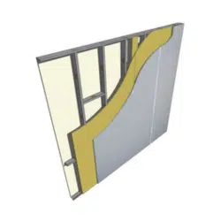 Diagram of bullet-resistant wall panel materials.