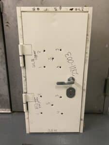 Firearm testing for bullet proof door
