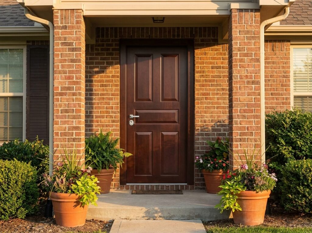 A high security door at the entrance of a home